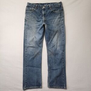 Vintage Levis 505 Jeans Mens 38x32 Blue Fade Straight Workwear Denim